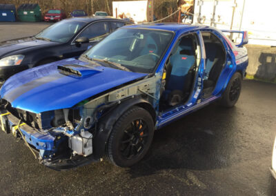 Subaru STI during collision damage repair Seatac